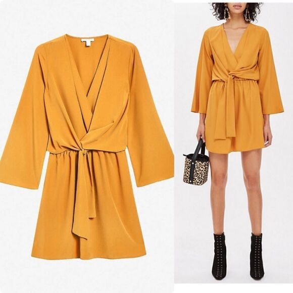 NWT TOPSHOP Tiffany Knot Mini Dress US 2 - Picture 1 of 5